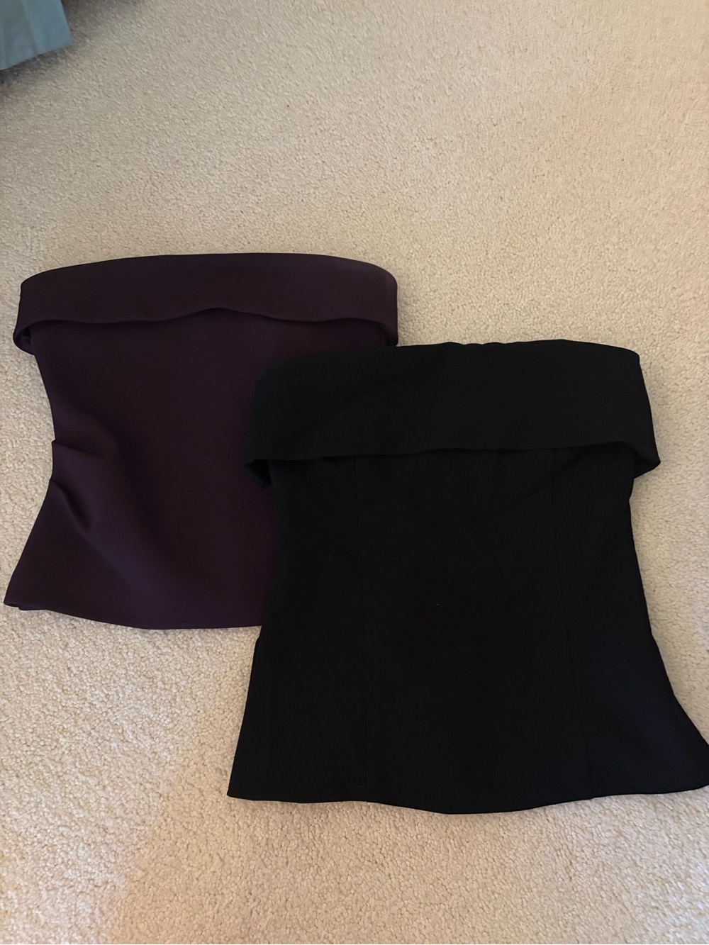 Aritzia Black Strapless Fold-Over Peplum Top - Picture 5 of 5
